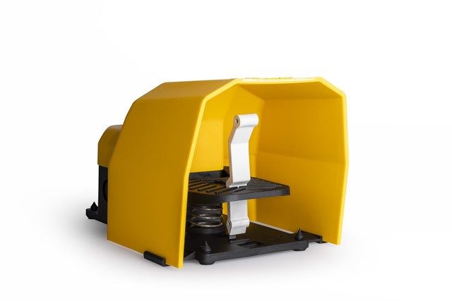 PPK Serisi Plastik Korumalı 1NO+1NC Tekli Sarı Plastik Pedal